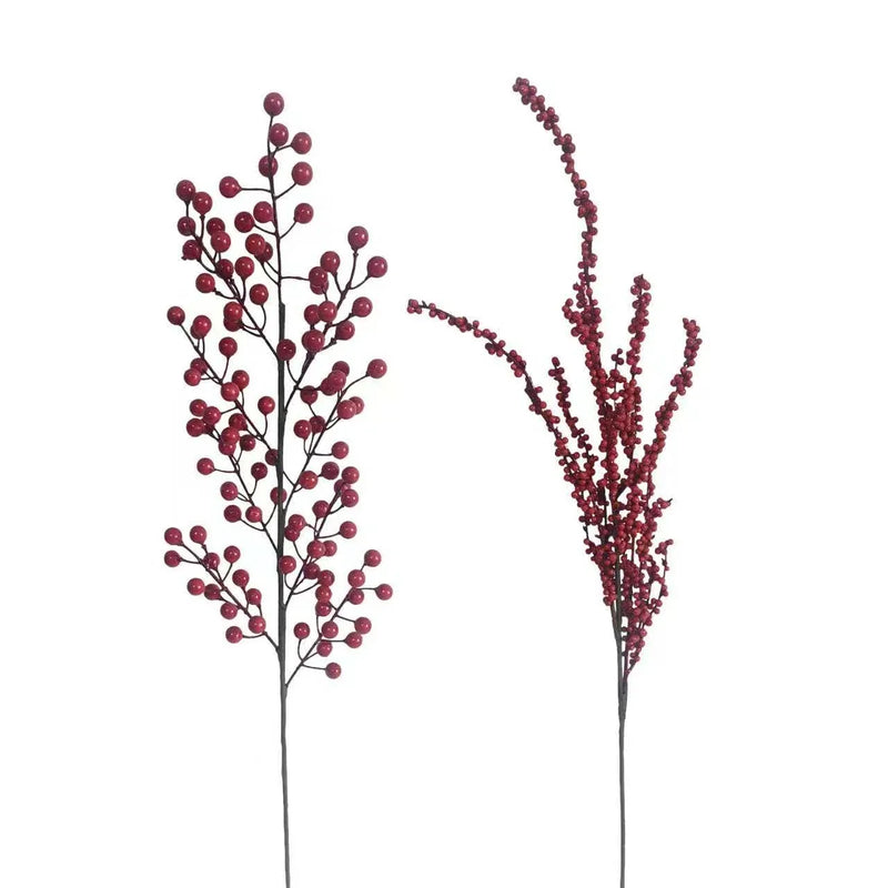 Christmas Red Berry Pick, 70 cm – 2 Assorted Designs, Bulk Buy x24