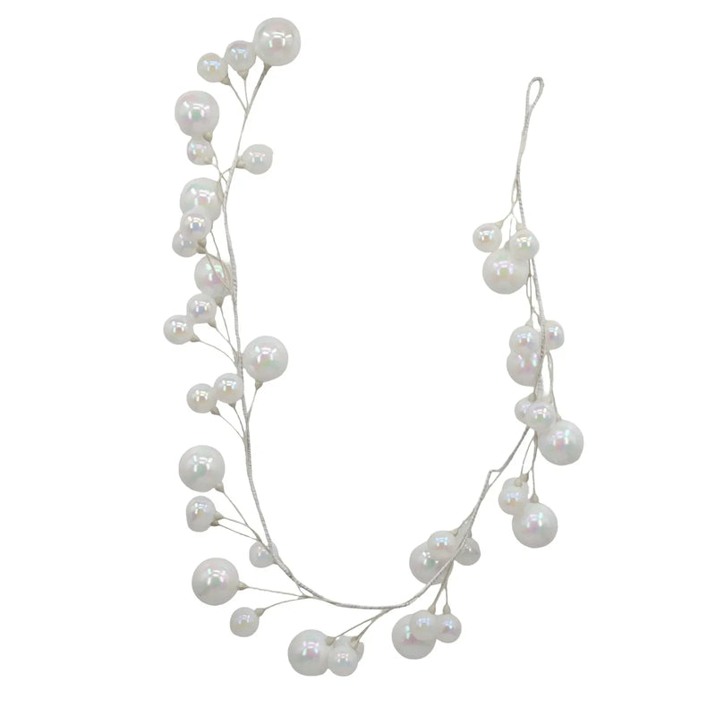 Christmas White Bauble Garland, 150 cm – Bulk Buy x4