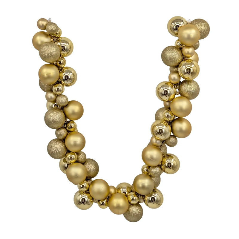 Christmas Gold Bauble Garland, 100 cm – Bulk Buy x4