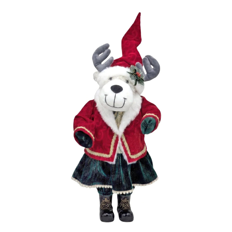 Christmas Red Velvet Reindeer, 55 cm – 2 Assorted Designs, Bulk Buy x4