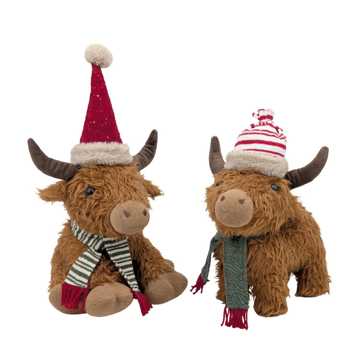 Christmas Highland Cow, 27 x 15 x 39 cm / 27 x 26 x 48 cm – 2 Assorted Designs, Bulk Buy x6