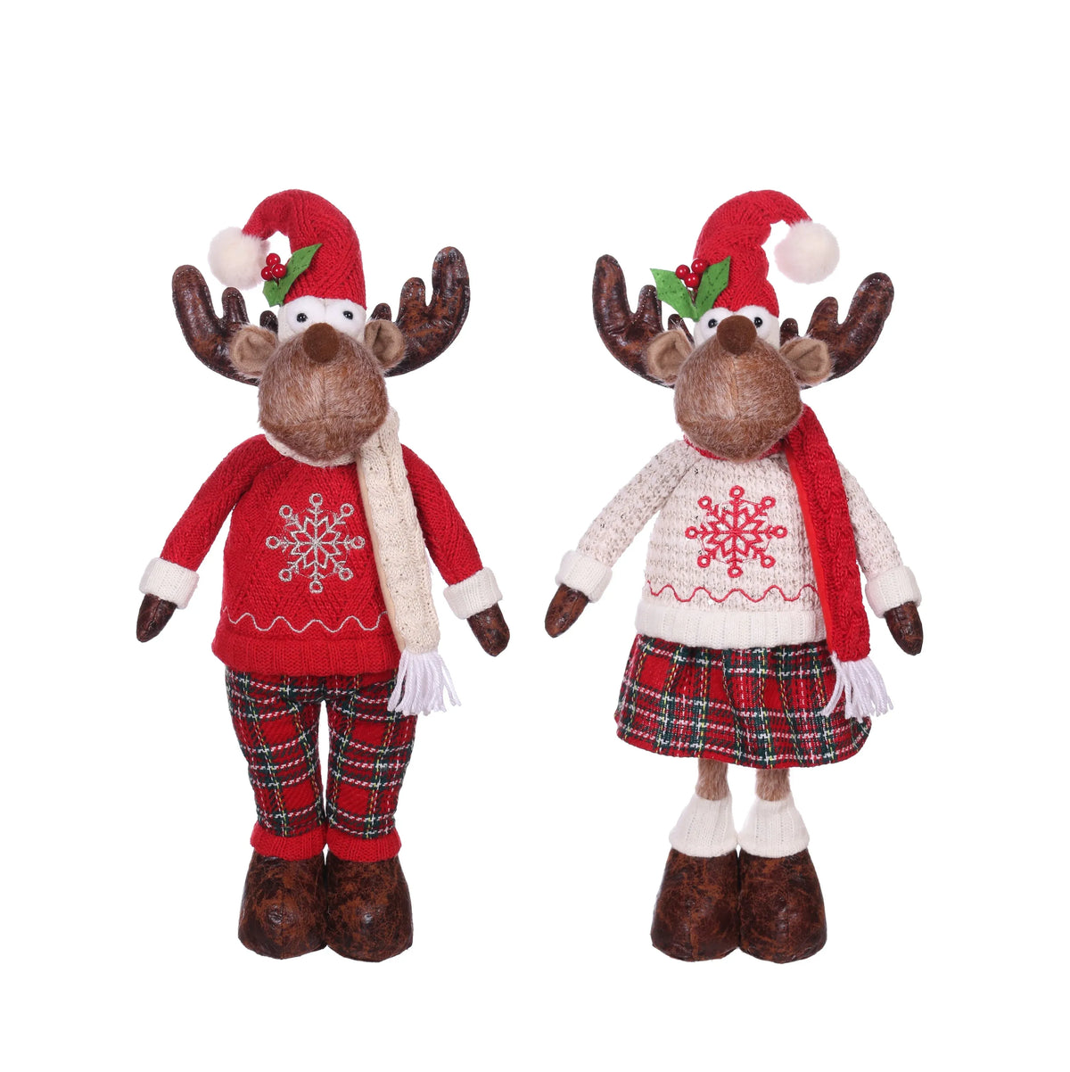 Christmas Standing Deer, 20 x 13 x 51 cm – 2 Assorted Designs, Bulk Buy x6