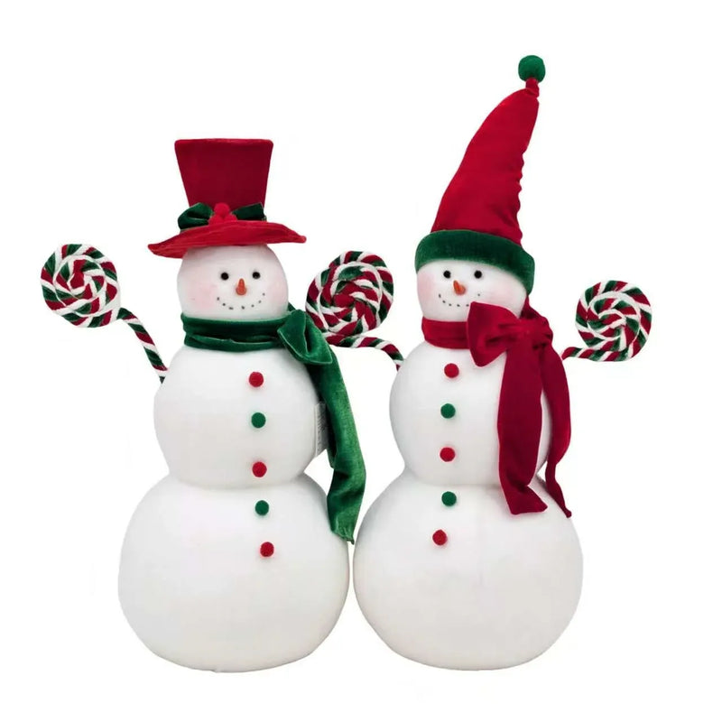 The Velvet Christmas Snowman, 49 cm/53 cm – 2 Assorted Designs, Bulk Buy x2