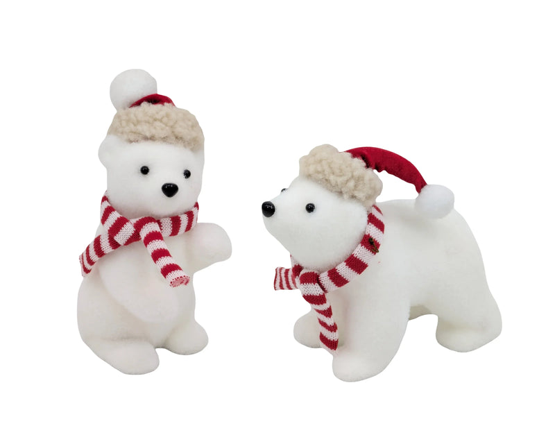 Christmas Stripe & Snow Baby Bear, 10 x 9 x 20 cm / 16 x 9 x 16 cm – 2 Assorted Designs, Bulk Buy x24
