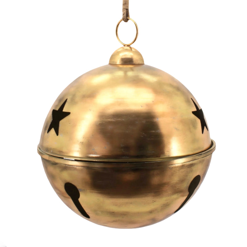 Christmas Antique Gold Metal Star Bell Jumbo, 62 x 62 x 76 cm