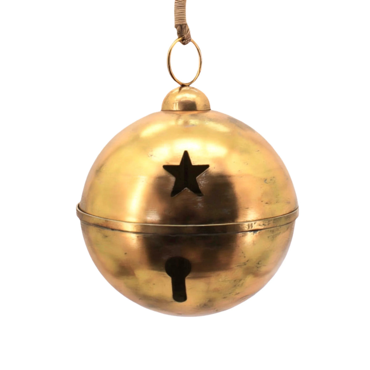 Christmas Antique Gold Metal Star Bell XL, 42 x 42 x 54.5 cm