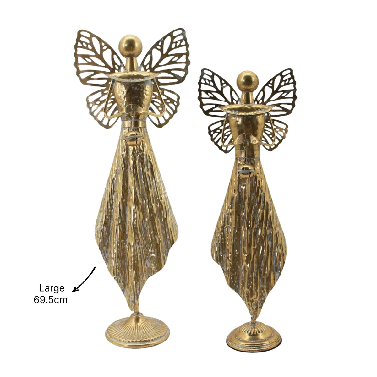 Christmas Rustic Gold Metal Angel Deco Large, 27 x 15 x 69.5 cm – Bulk Buy x4