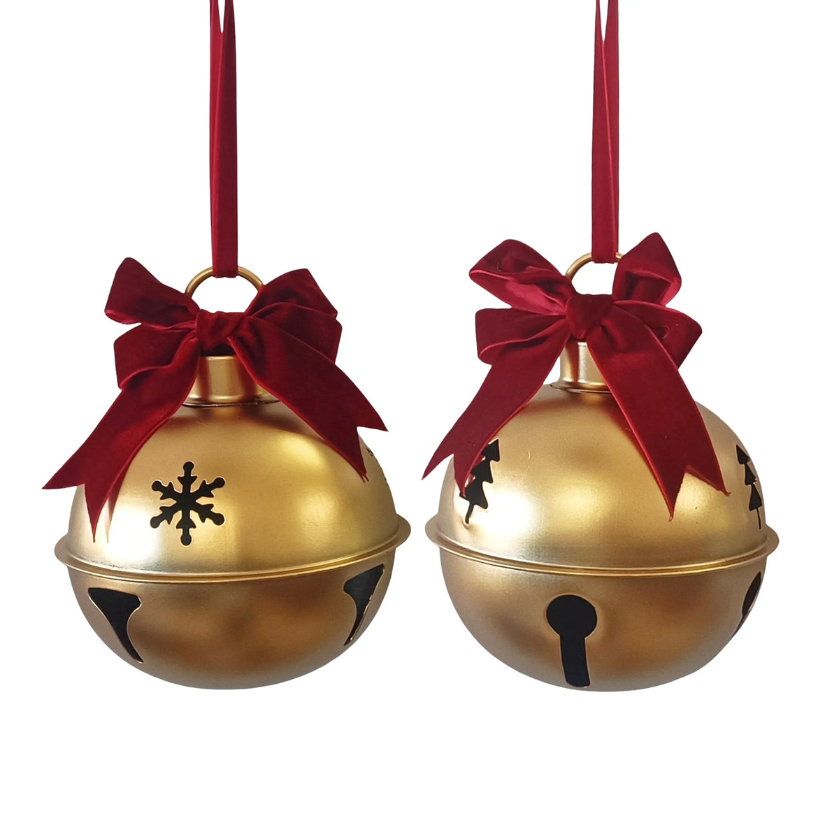 Christmas Gold Bell Round, 14 x 14 x 29 cm – 2 Assorted Designs, Bulk Buy x12