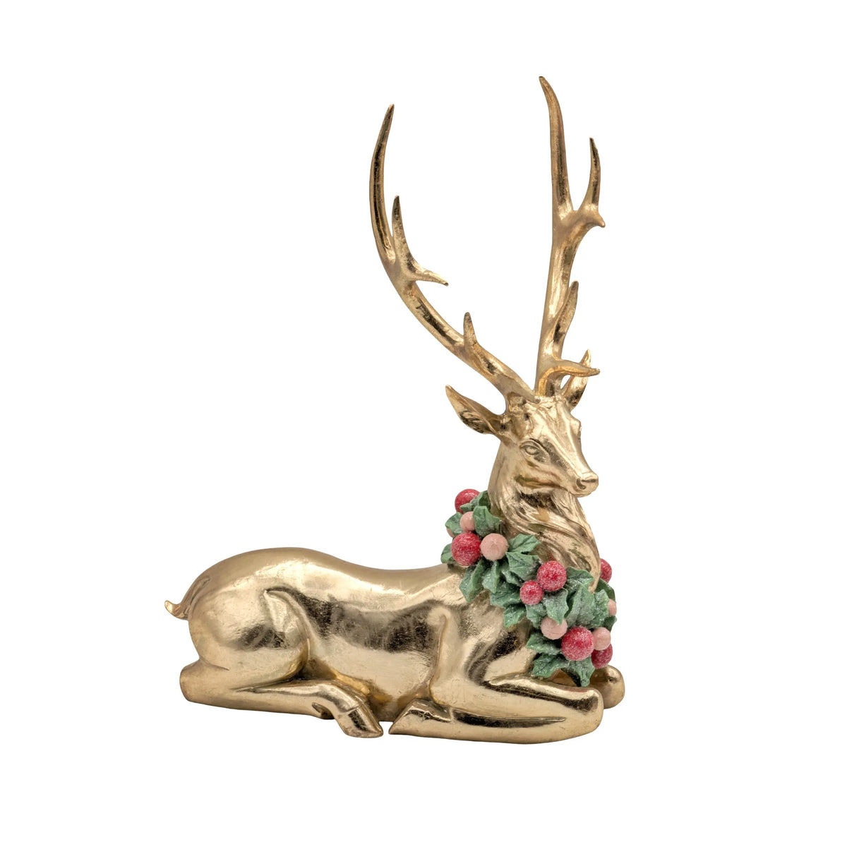 Christmas Gold Reindeer Sitting, 25.5 x 12 x 34.5 cm – Bulk Buy x3
