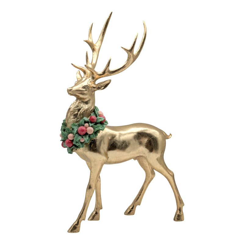 Christmas Gold Reindeer Standing, 28 x 14 x 45.5 cm – Bulk Buy x3