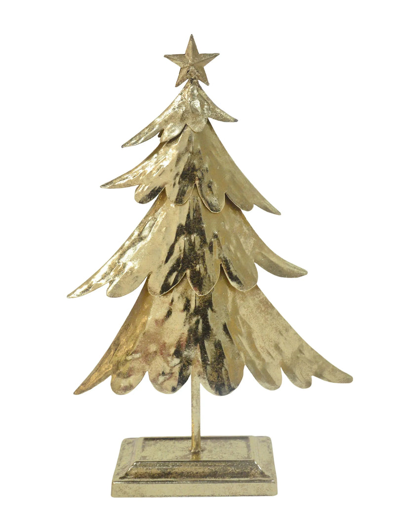 Christmas Rustic Gold Metal Tree, 23 x 8 x 37 cm – Bulk Buy x6