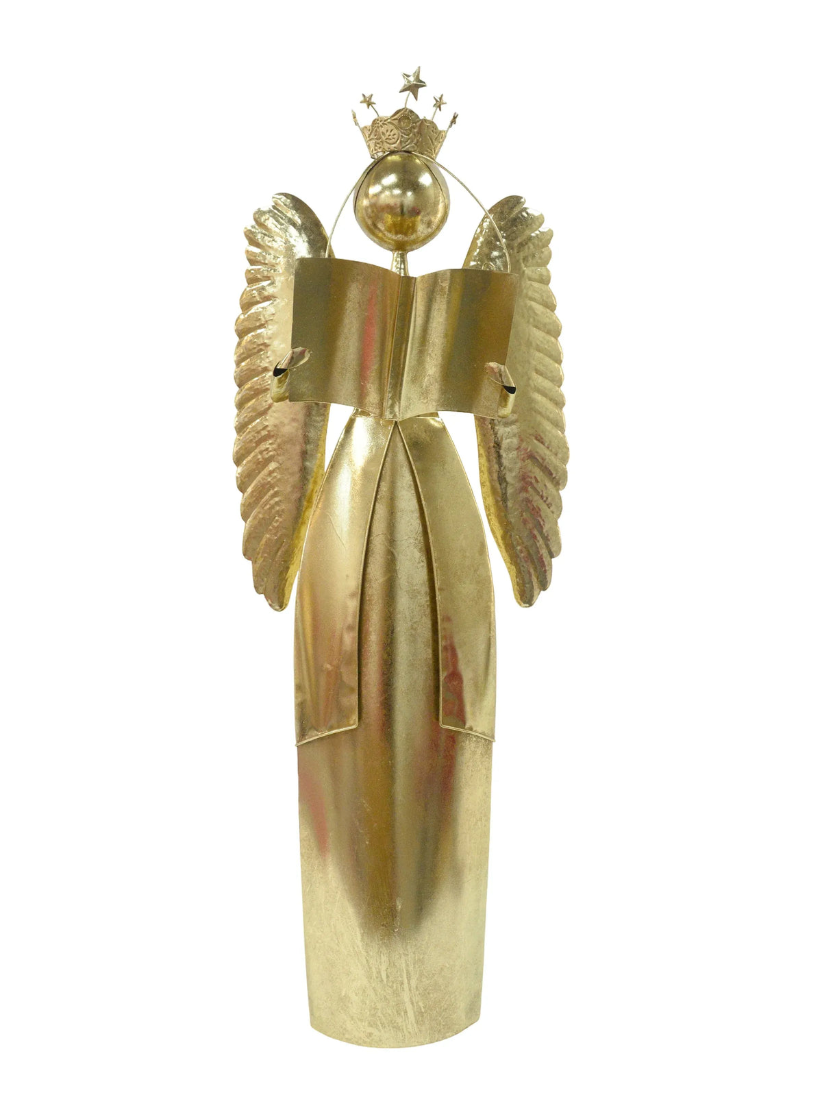 Christmas Rustic Gold Metal Angel, 54 x 31 x 151 cm