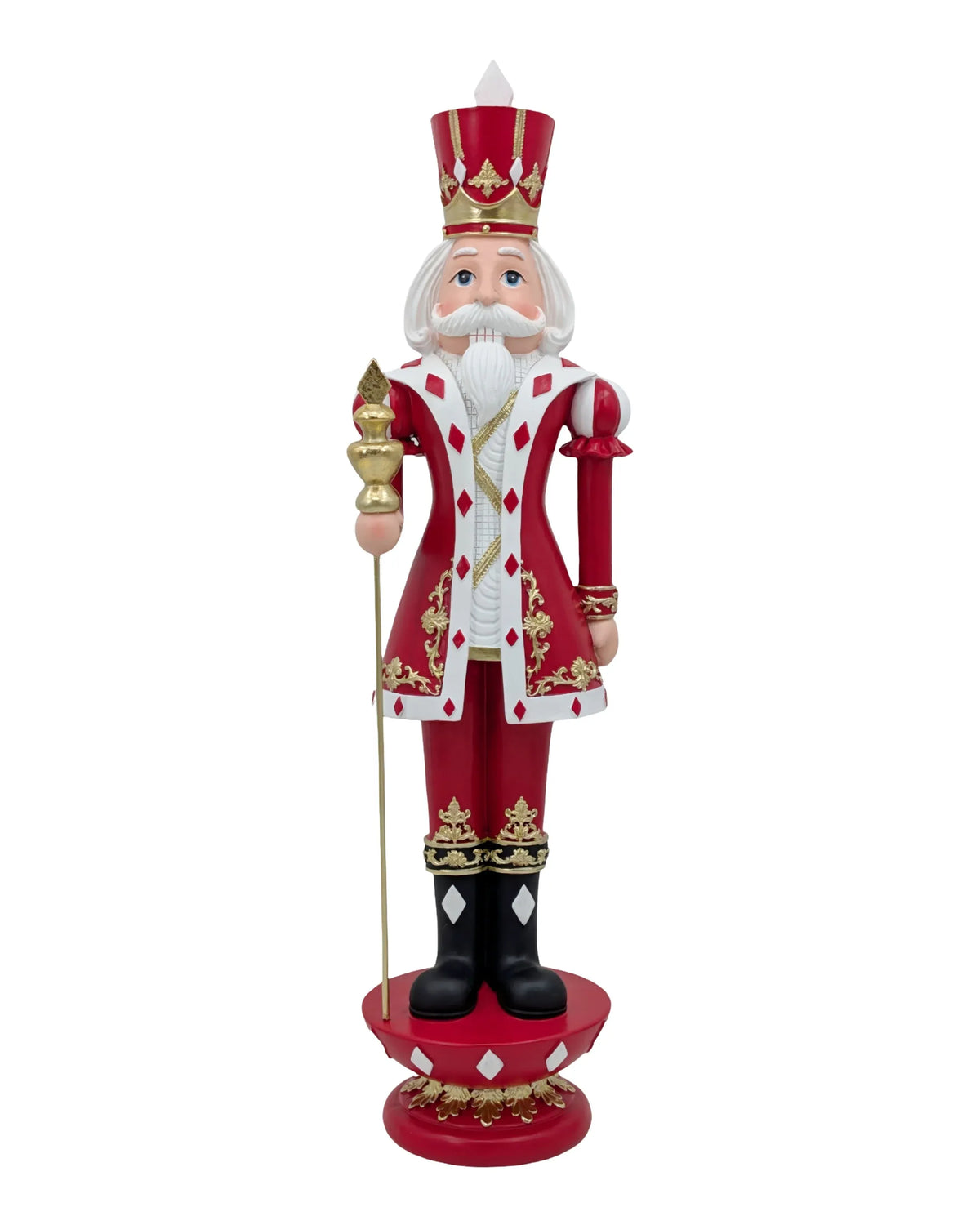 Christmas Resin Diamond Pattern Nutcracker, 17 x 15.8 x 63 cm – Bulk Buy x2