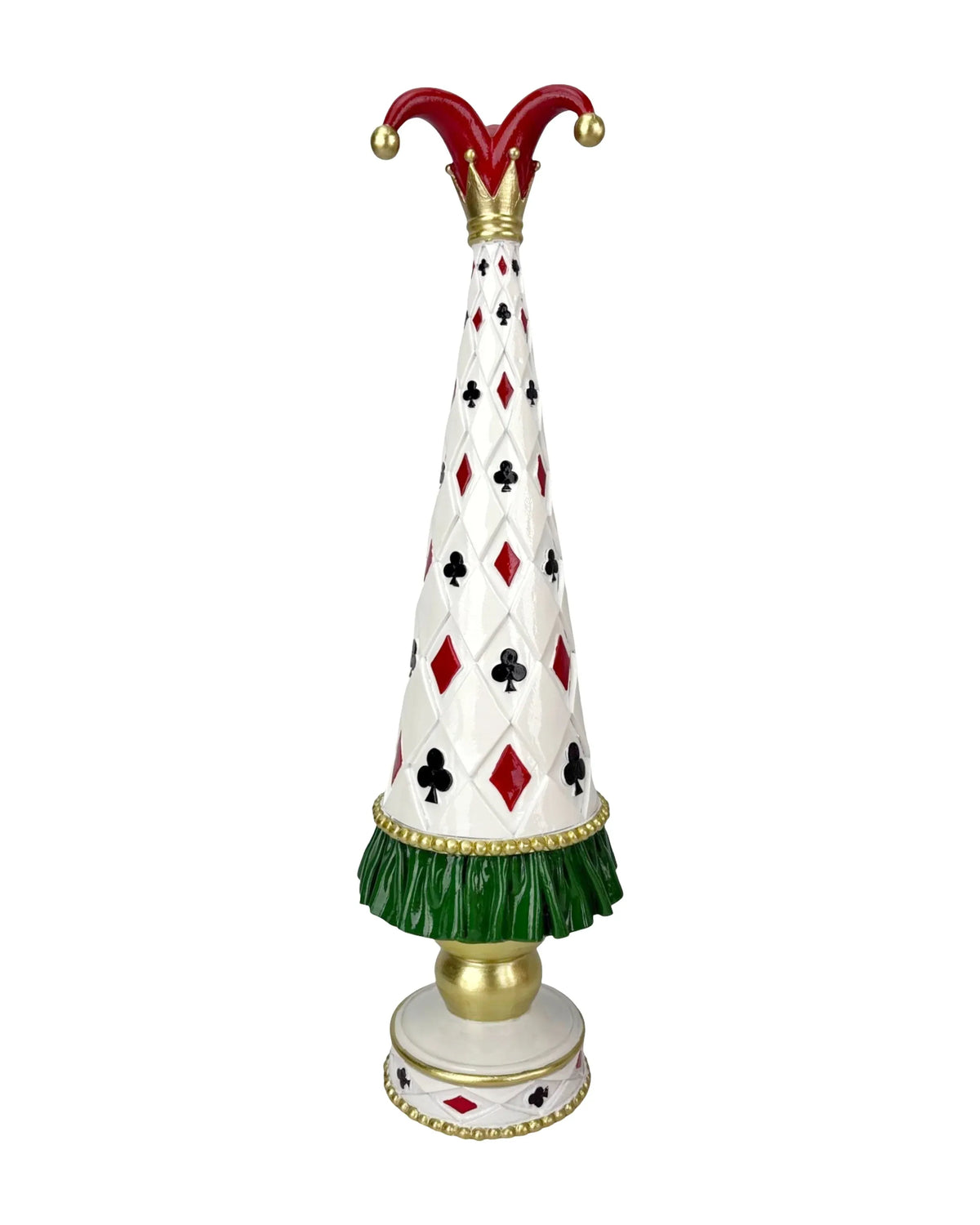Christmas Resin Jester Card Suit Tree Large, 12 x 12 x 42.3 cm – Bulk Buy x4