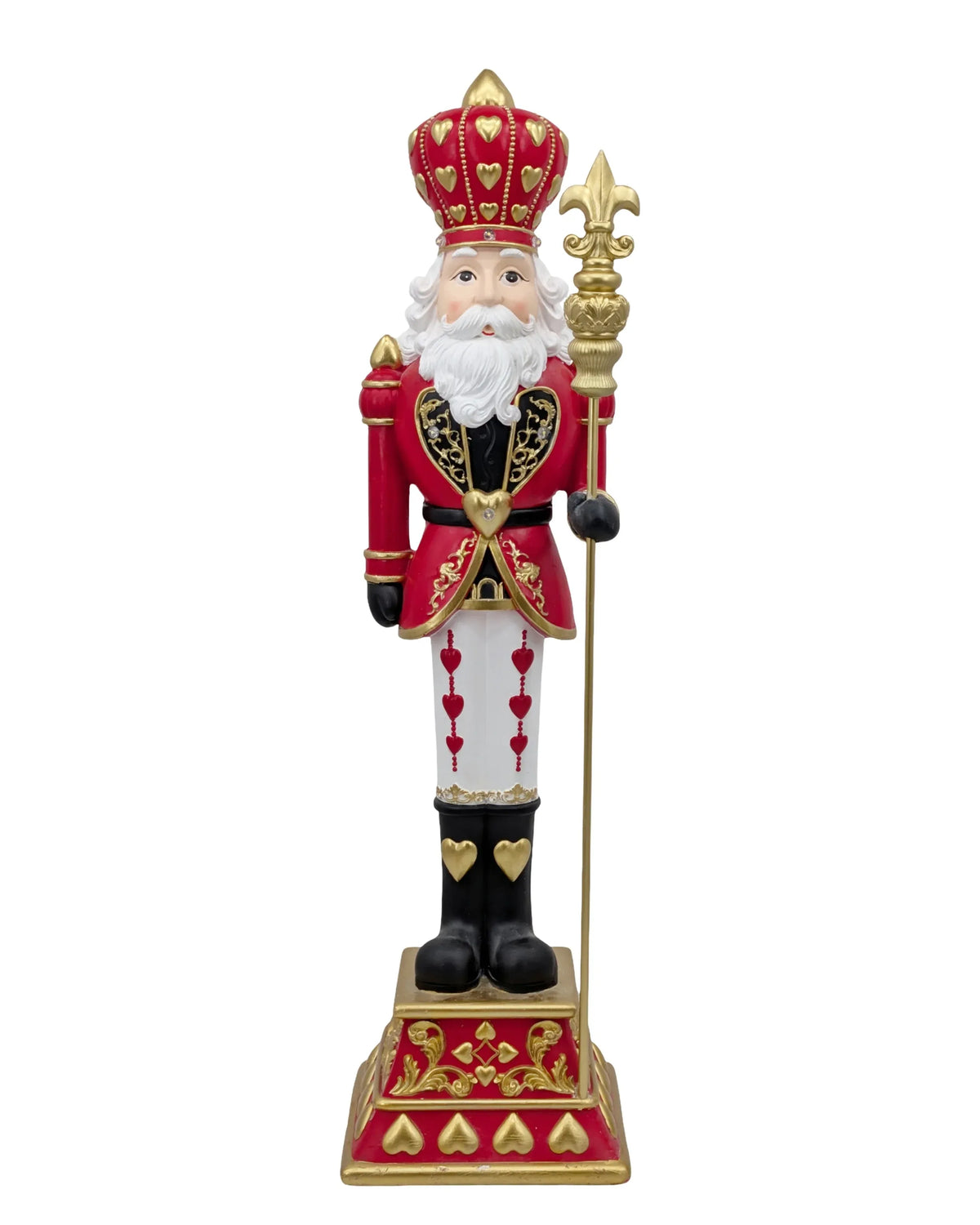 Christmas King of Hearts Nutcracker (MgO), 24 x 24 x 91 cm