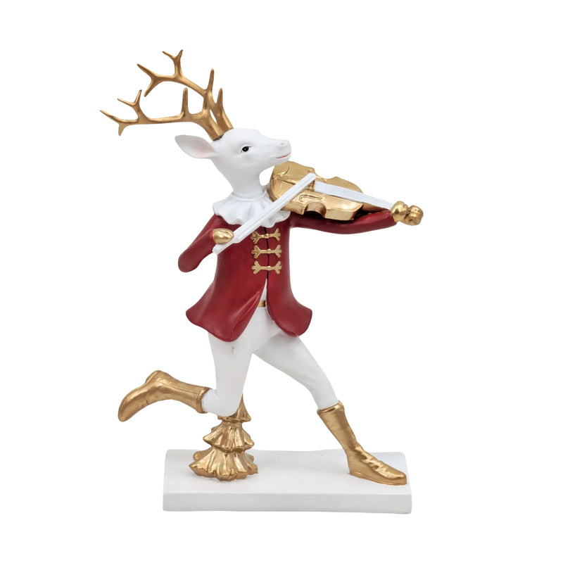 Christmas Polyresin Reindeer Violinist, 16.9 x 8 x 24 cm – Bulk Buy x6