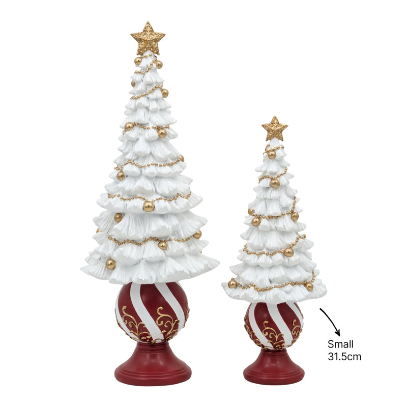 Christmas Polyresin Tree Deco Small, 12.5 x 12.5 x 31.5 cm – Bulk Buy x6