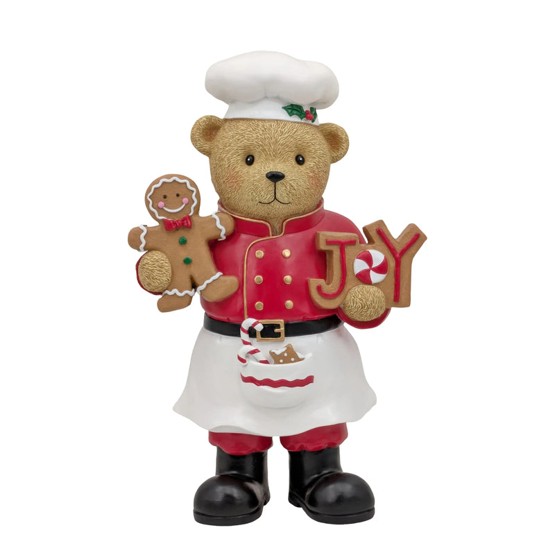 Christmas Polyresin Bear Chef, 26 x 14 x 41 cm – Bulk Buy x4