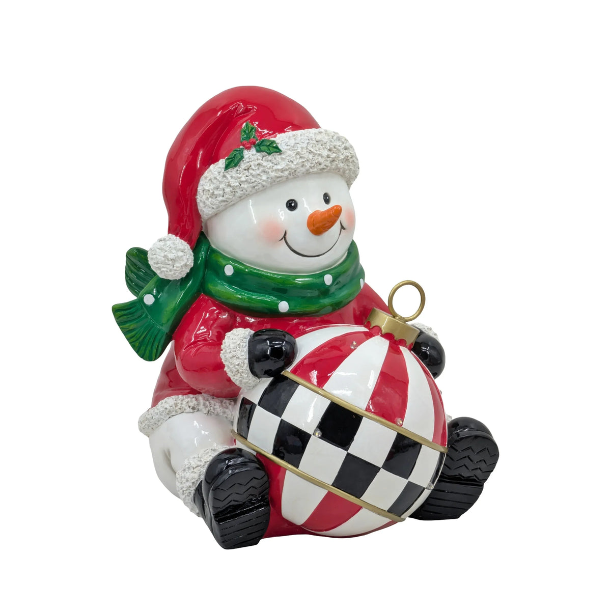 Christmas Polyresin Snowman, 30.5 x 26.5 x 35 cm – Bulk Buy x2
