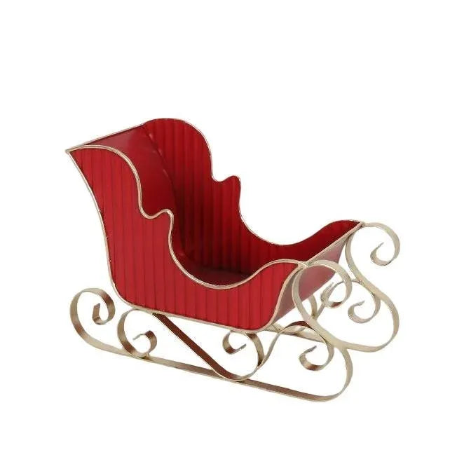 Christmas Metal Sleigh Decoration, 28 x 13 x 19 cm – Bulk Buy x4