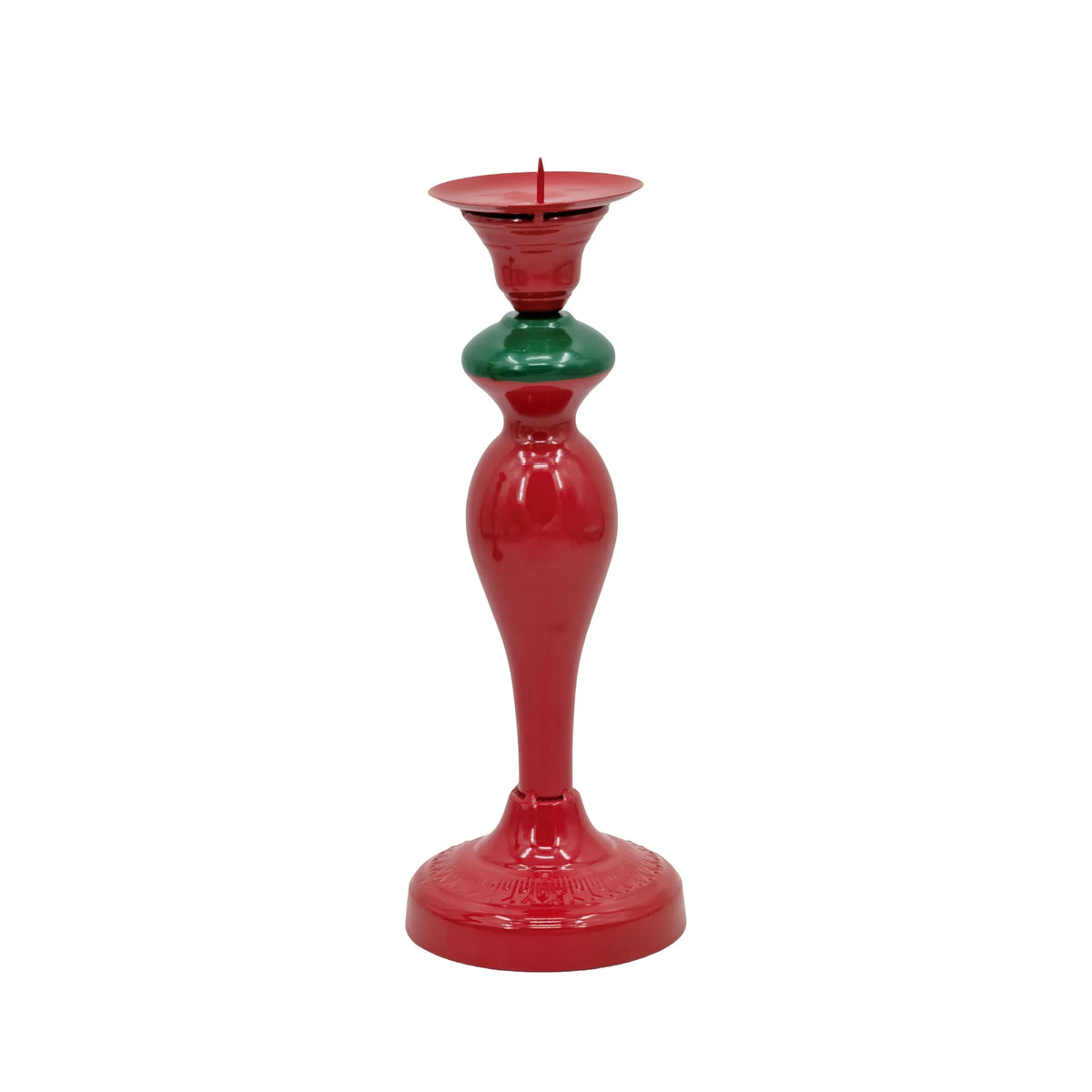 Christmas Metal Red & Green Candle Holder, 13.3 x 13.3 x 34.5 cm – Bulk Buy x6
