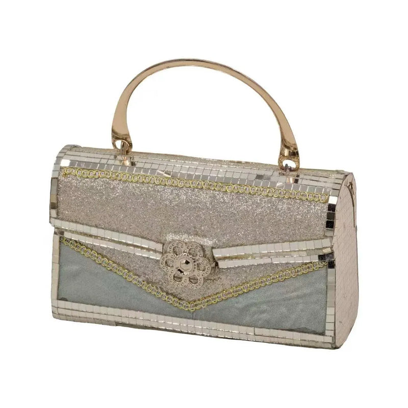 Christmas Champagne Luxe Handbag, 19 x 7 x 20 cm – Bulk Buy x8