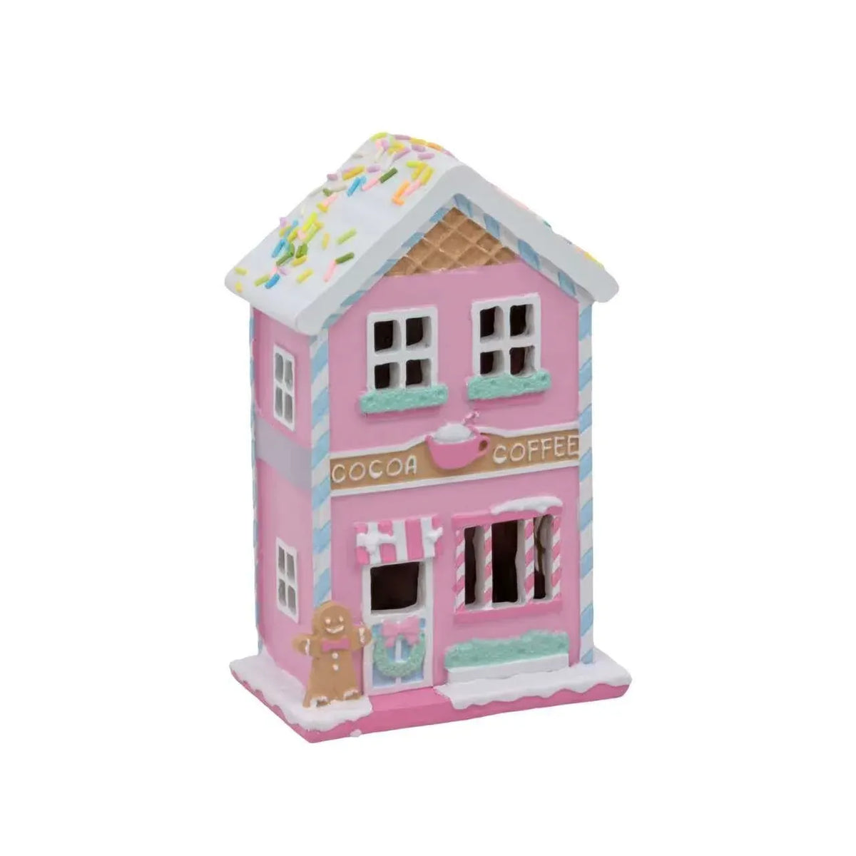 Christmas Polyresin Pastel Cafe, 11.5 x 7.5 x 18 cm – Bulk Buy x6