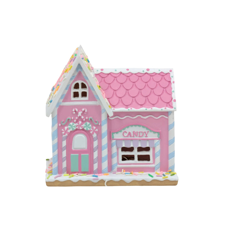 Christmas Polyresin Pastel Candy Shop, 15 x 8 x 15.5 cm – Bulk Buy x6