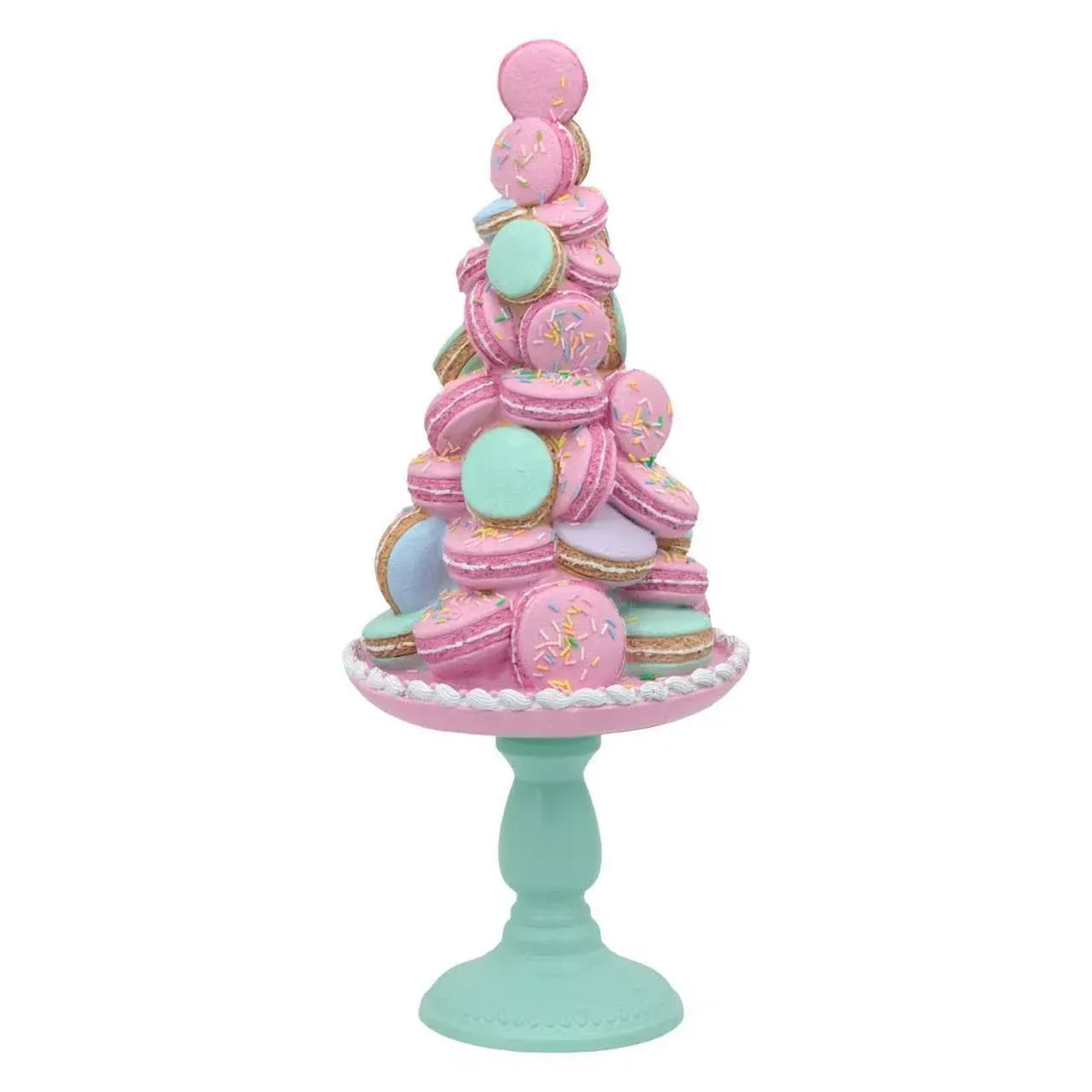 Christmas Polyresin Pastel Macaron Cake, 23 x 23 x 57 cm