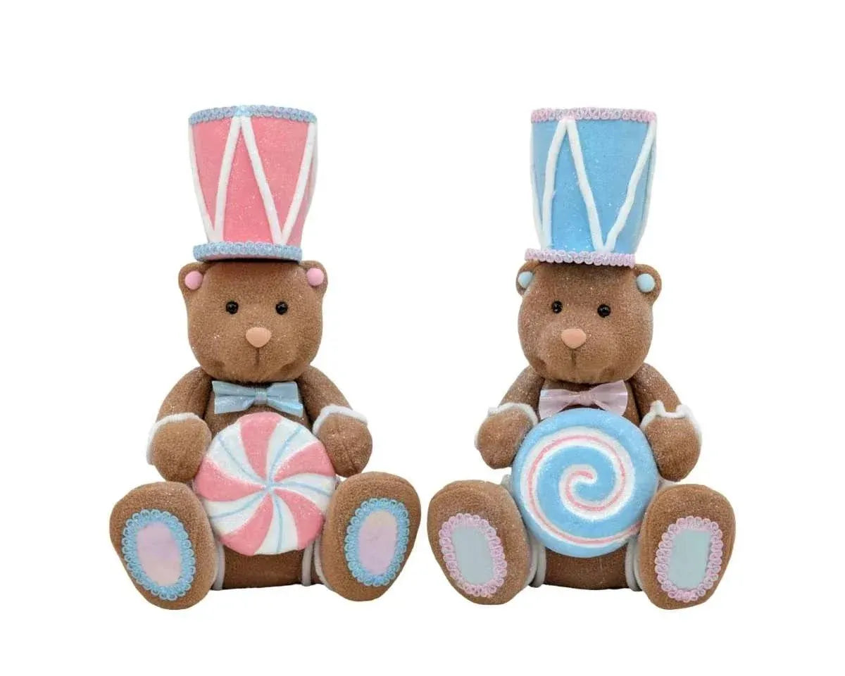 Christmas Pastel Sitting Bear, 24 x 18 x 35 cm – 2 Assorted Designs, Bulk Buy x6