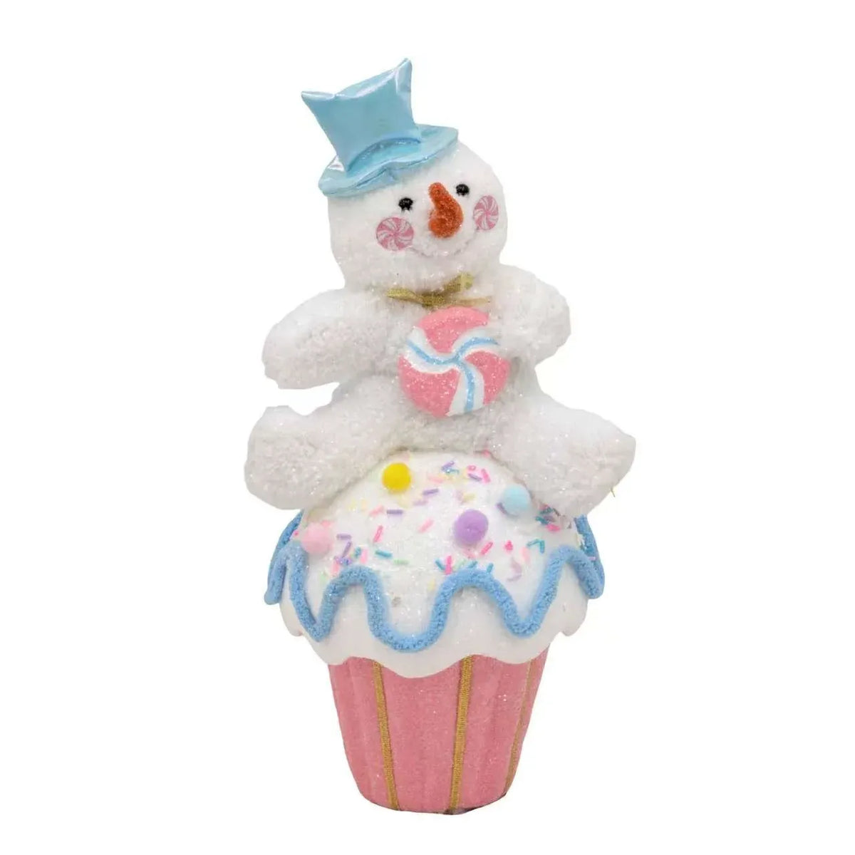 Christmas Pastel Cupcake Snowman, 17 x 15 x 34 cm – Bulk Buy x6