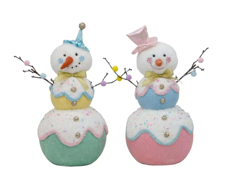 Christmas Pastel Snowman, 31 x 20 x 41 cm – 2 Assorted Designs, Bulk Buy x4