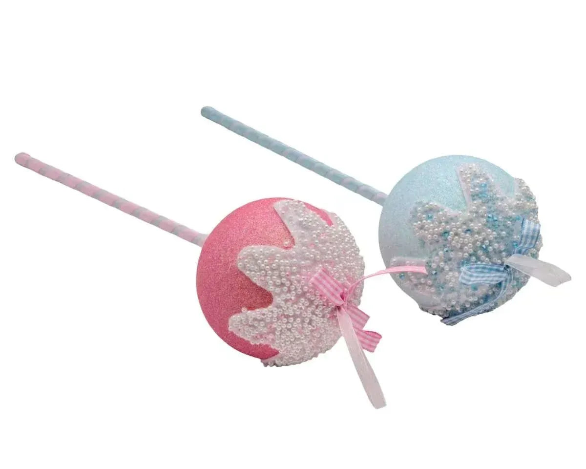 Christmas Candy Cane Lollipop, 10 x 35 cm – 2 Assorted Designs, Bulk Buy x24