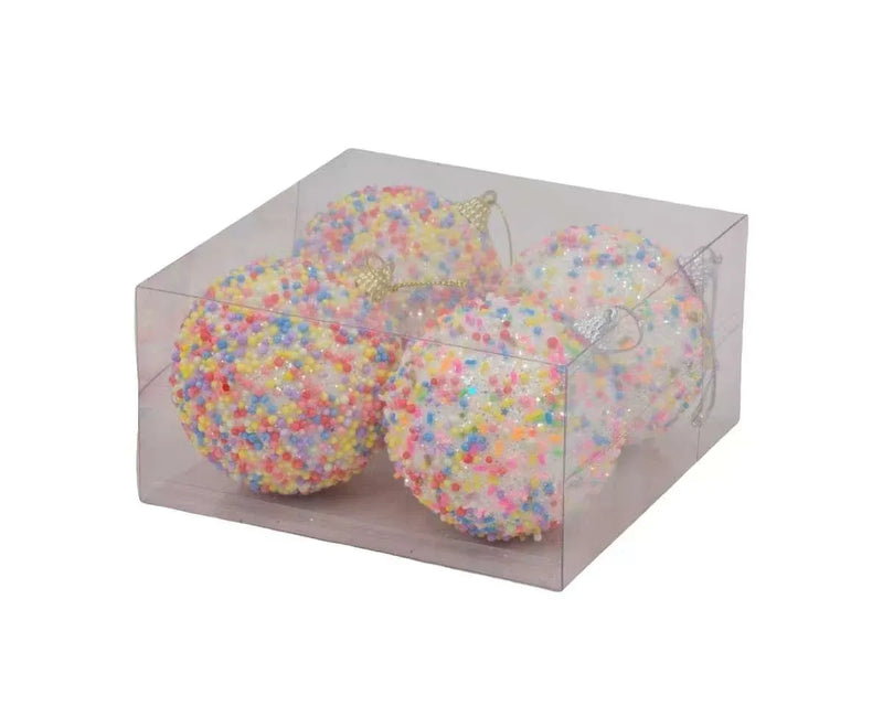 Christmas Candy Cane Bauble, 8 cm – Pack of 4, Bulk Buy x12