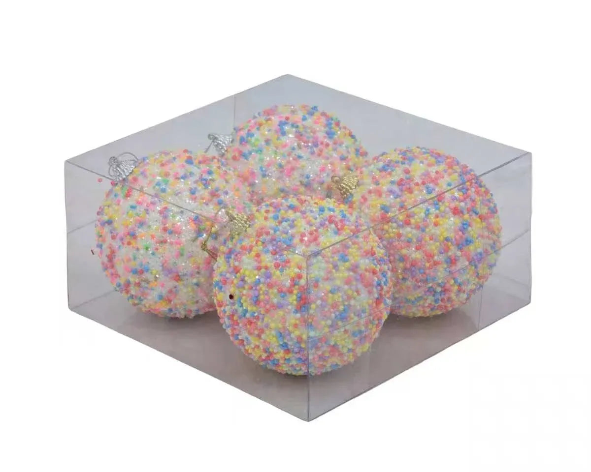 Christmas Candy Cane Bauble, 10 cm – Pack of 4, Bulk Buy x12