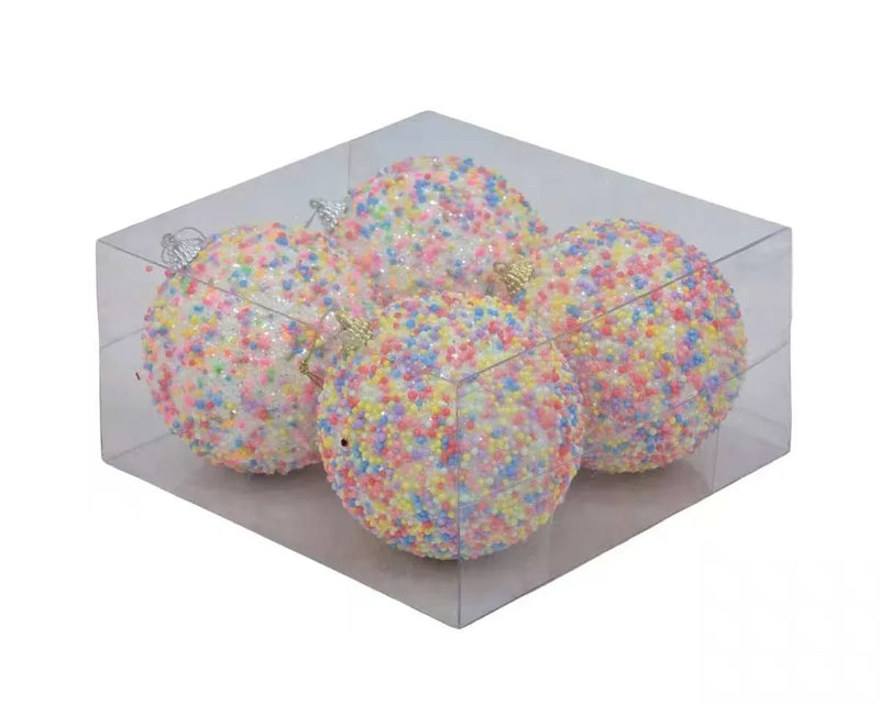 Christmas Candy Cane Bauble, 10 cm – Pack of 4, Bulk Buy x12