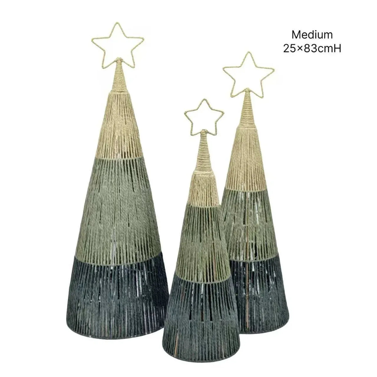 Christmas Forest Green Paper Rope Tree Medium, 25 x 83 cm – Bulk Buy x4