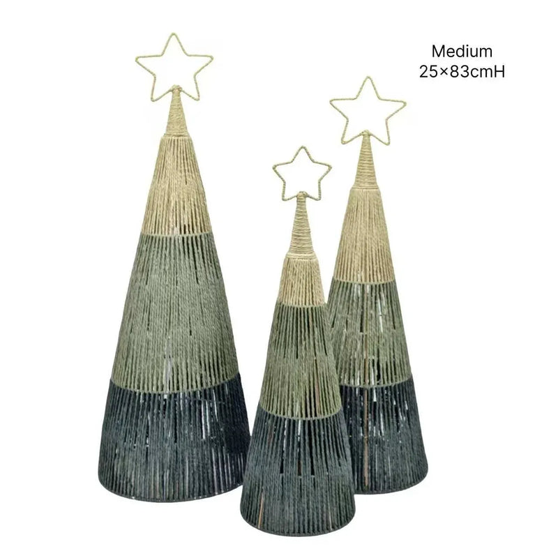 Christmas Forest Green Paper Rope Tree Medium, 25 x 83 cm – Bulk Buy x4