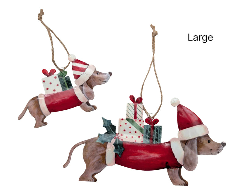 Christmas Metal Dachshund Hanger Large, 19.5 x 10.5 cm – Bulk Buy x12
