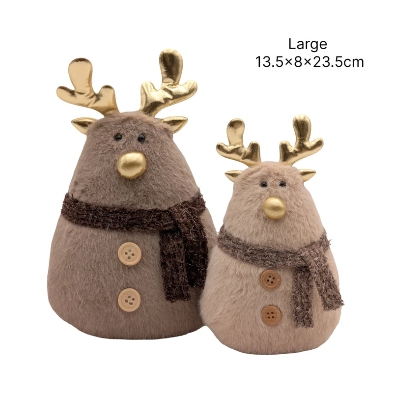Christmas Fabric Reindeer Deco Large, 13.5 x 8 x 23.5 cm – Bulk Buy x12