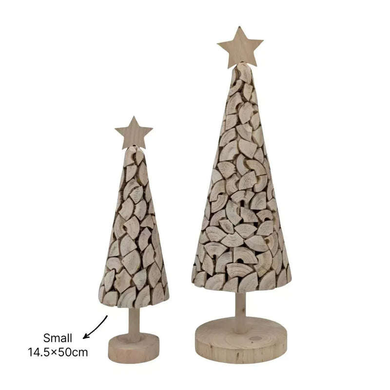 Christmas Wooden Tree Small, 14.5 x 14.5 x 50 cm – Bulk Buy x4