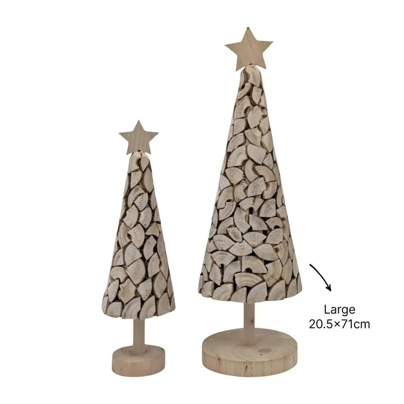 Christmas Wooden Tree Large, 20.5 x 20.5 x 71 cm – Bulk Buy x4