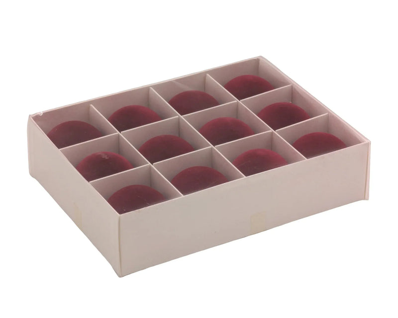 Christmas Burgundy Velvet Ornament, 6 cm dia. – Pack of 12, Bulk Buy x12