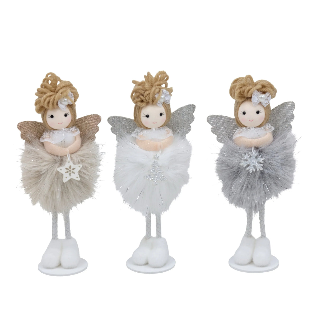 Christmas Standing Angel, 18 cm – 3 Assorted Designs, Bulk Buy x24