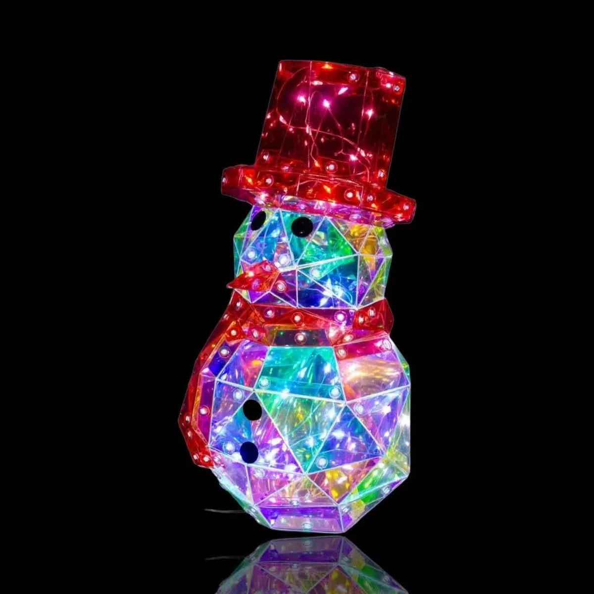 Christmas LED Iridescent Snowman, 14.7 x 17.7 x 30 cm – Bulk Buy x4