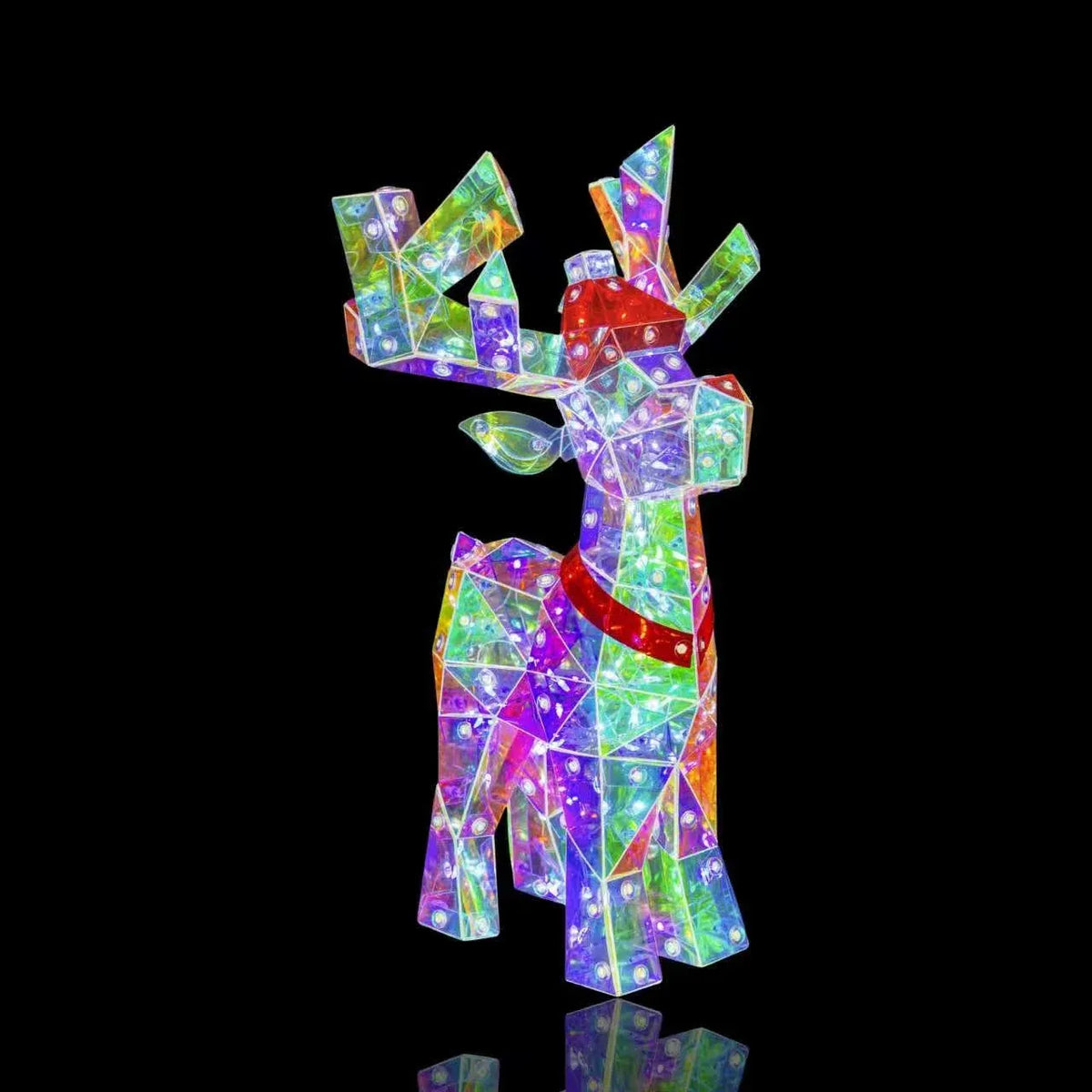 Christmas LED Iridescent Reindeer, 14.6 x 16 x 30 cm – Bulk Buy x4