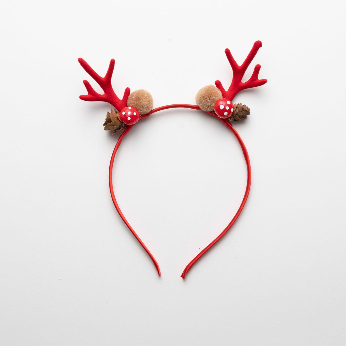 Christmas Antler Headbands, Mushroom & Pine Cone – Set of 5