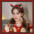 Christmas Antler Headbands, Golden Ball & Snowflake – Set of 5
