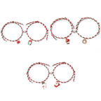 Christmas Magnetic Couple Bracelets with Charms – 3 Pairs