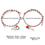 Christmas Magnetic Couple Bracelets with Charms – 3 Pairs